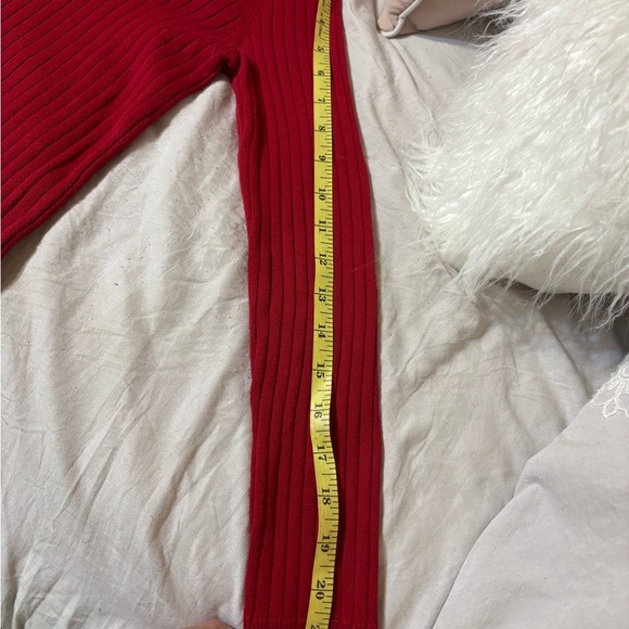 Red Turtleneck Sweater Talbots 100% Cotton - Picture 5 of 7